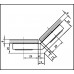 Угловой соединительный элемент для душевой кабины "Plan square" 135° стекло - стекло