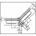 Дверная петля для душевой кабины "Plan square" 135° с упором слева