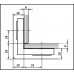Угловой соединительный элемент для душевой кабины "Plan square" 90° стекло - стекло